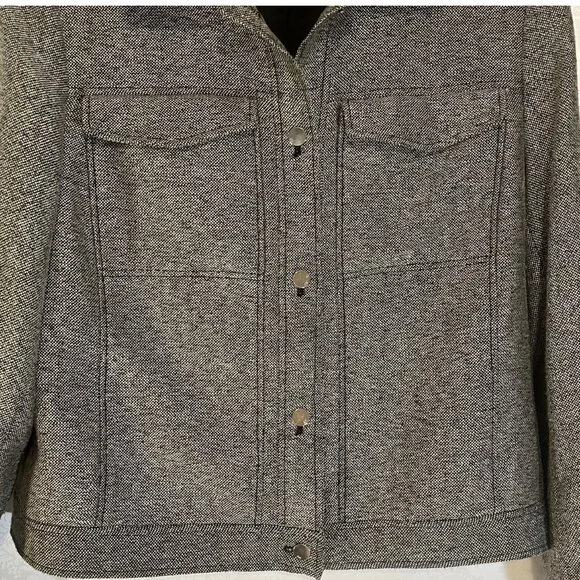 WMN 12 Anne Klein Tweed Lined Jacket Blazer Button Front Black/Gray nwot - Picture 10 of 13